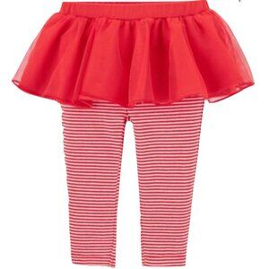 Carters Red & White Stripe Tutu Leggins size 4T